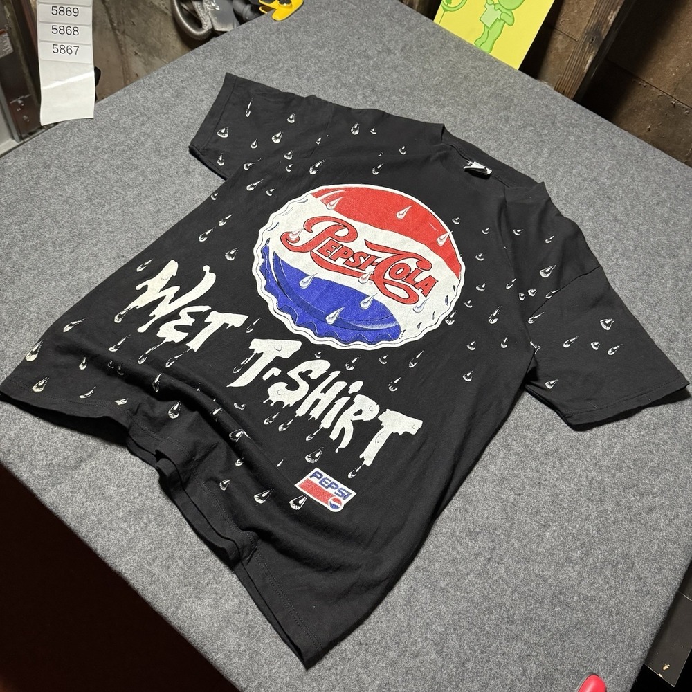Vintage 90s Pepsi Cola Wet Tee Promo Tshirt Mens M Made in‎ USA FREEZE Retro